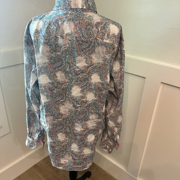 Egara Blue‎ and Brown Paisley Dress Shirt - Picture 3 of 4